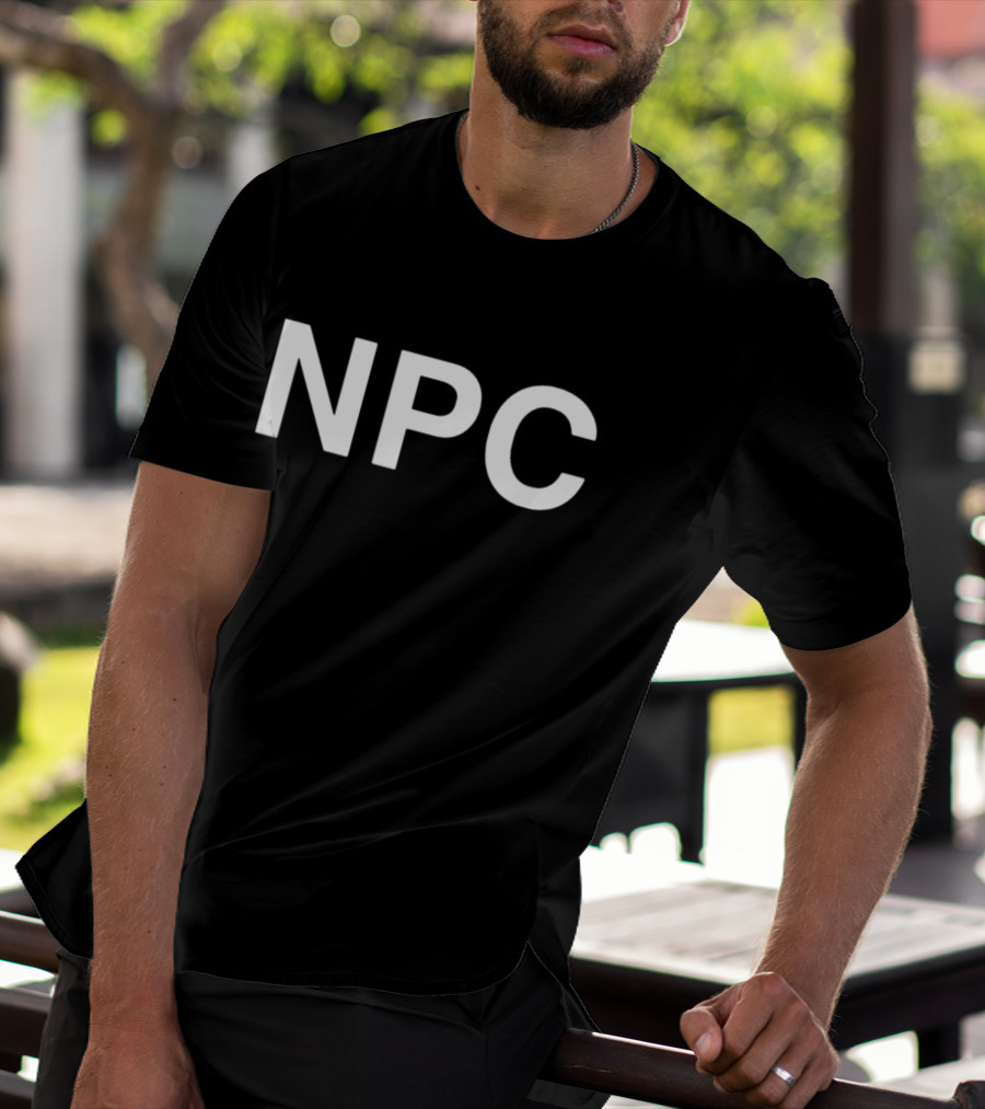 Critical Role Sam Riegel Wearing NPC Text T-Shirt