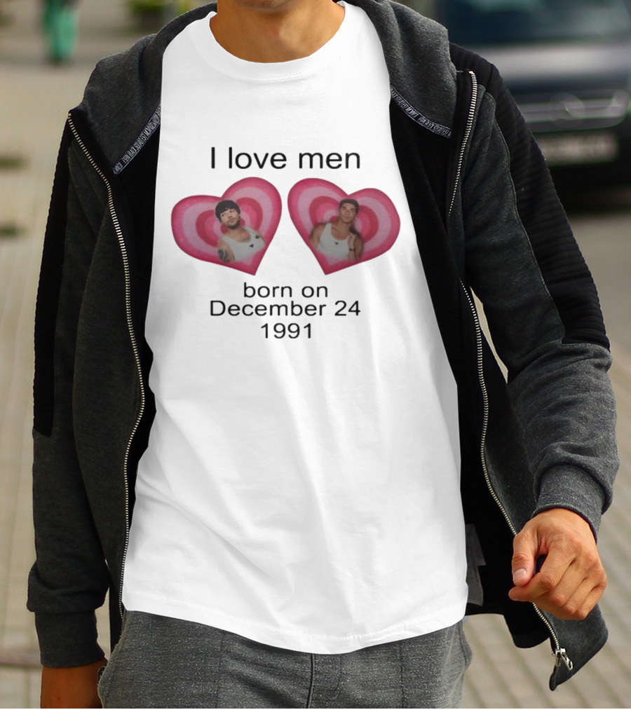 I Love Men Louis Tomlinson Born On December 24 1991 Heart Image T-Shirt