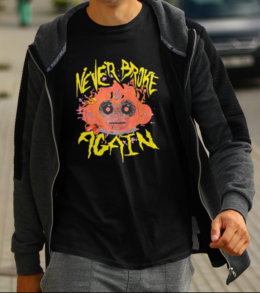 Never Broke Again Static Monkey Face With Graffiti T-Shirt
