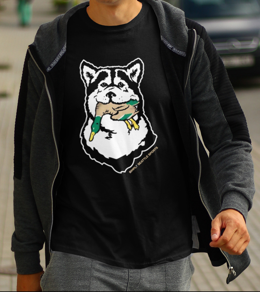 Simply Seattle Sports Duck Hunting Husky T-Shirt