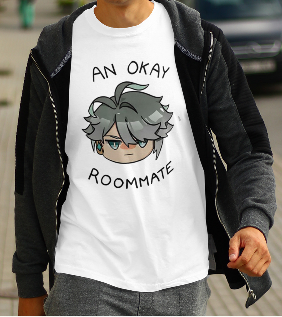 An Okay Roommate Anime Style Character Face T-Shirt