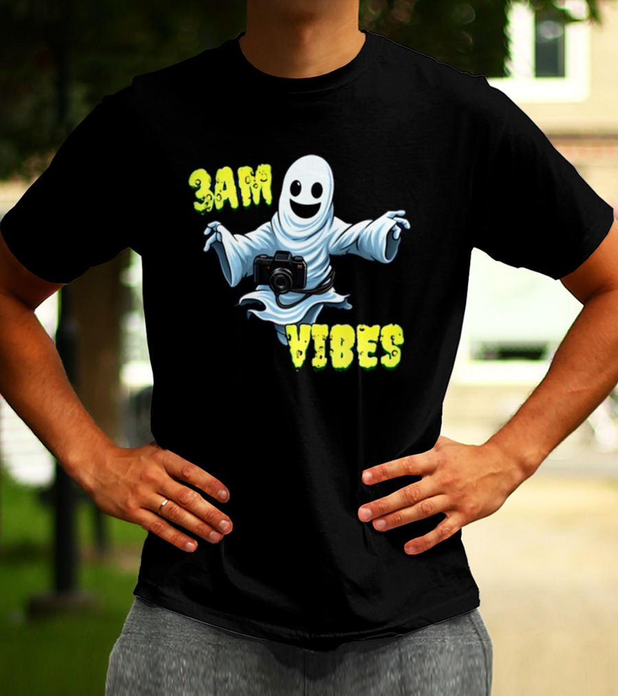 3AM Vibes Ghost With Camera T-Shirt