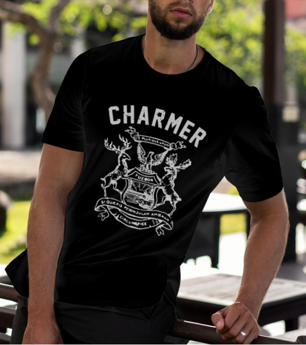 Charmer E Pluribus Unum Tuebor Michigan Coat Of Arms T-Shirt