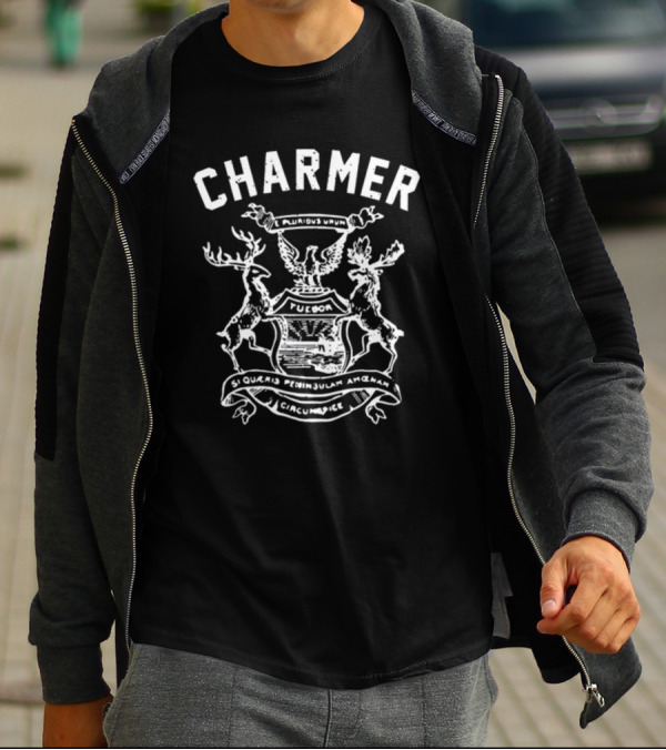 Charmer E Pluribus Unum Tuebor Michigan Coat Of Arms T-Shirt