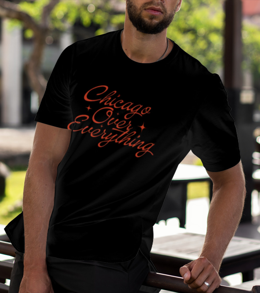 Chicago Over Everything Retro Script T-Shirt