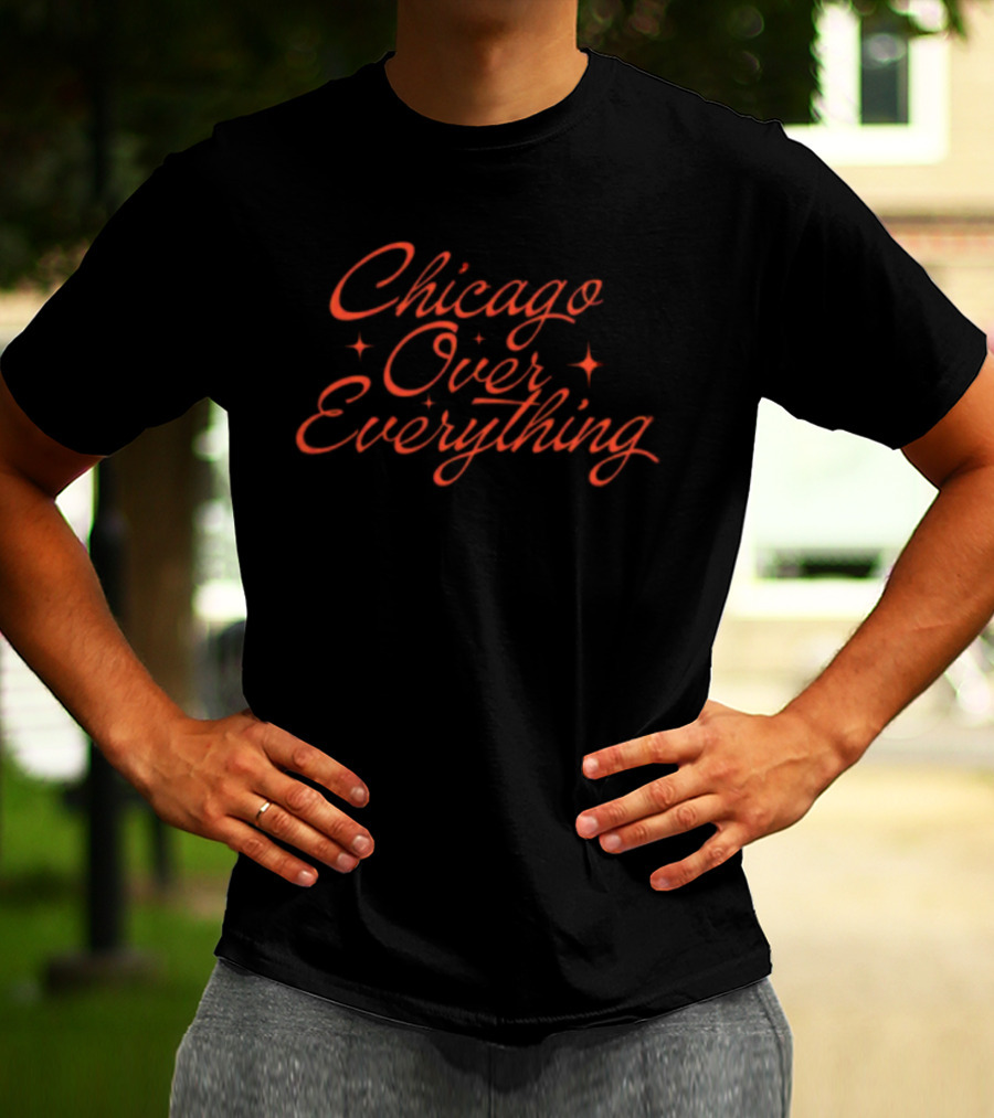 Chicago Over Everything Retro Script T-Shirt