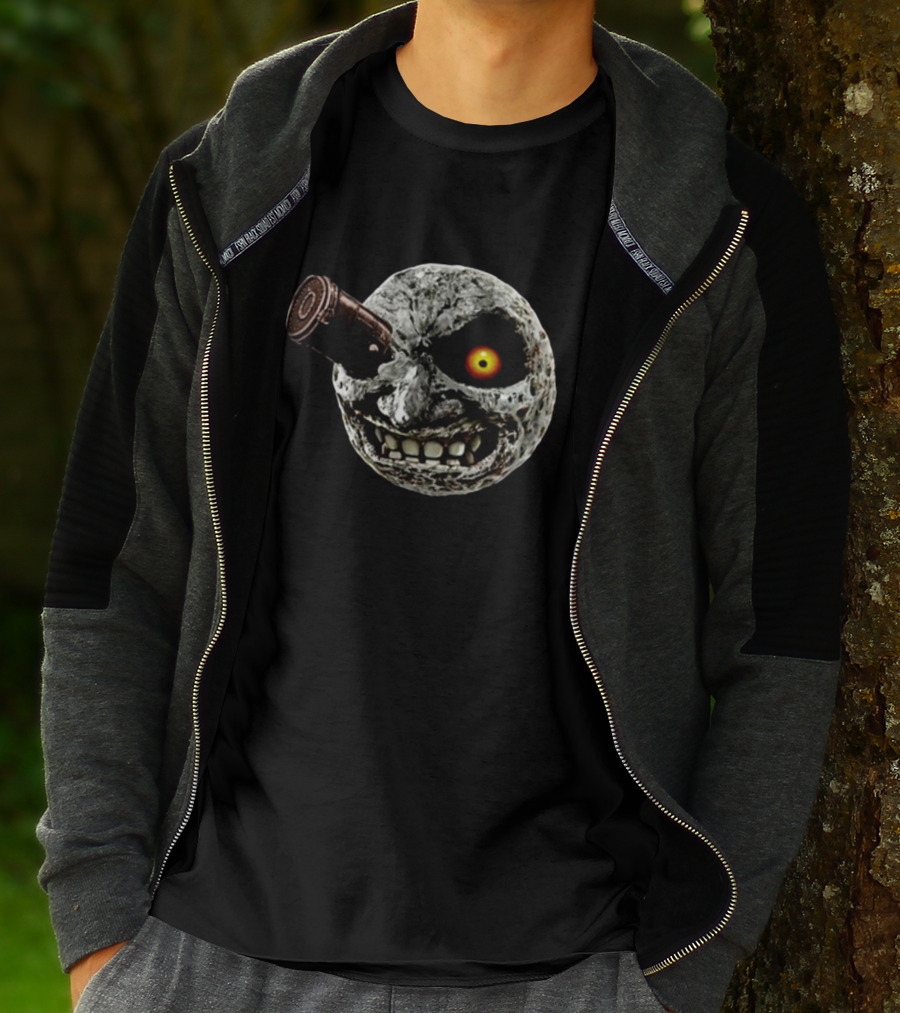 Hardshoppes Majora Moon Creepy Face With Telescope T-Shirt