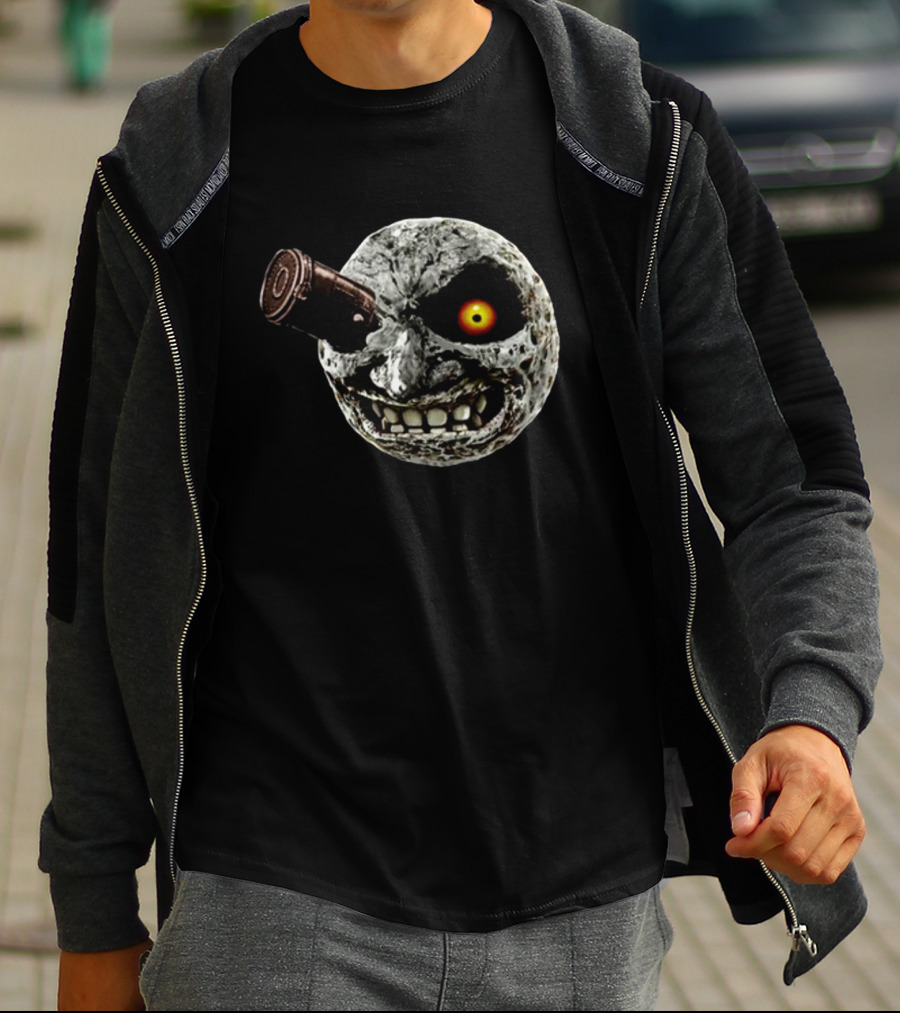 Hardshoppes Majora Moon Creepy Face With Telescope T-Shirt