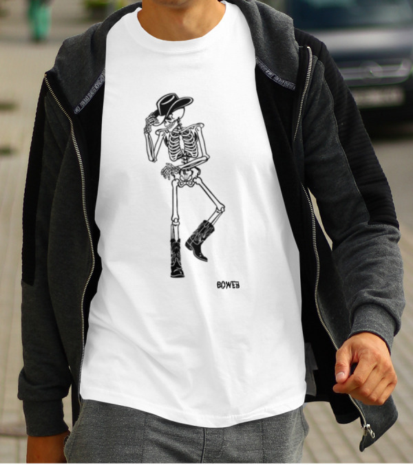 Heaven In Your Eyes Bower Skeleton Cowboy Hat And Boots T-Shirt