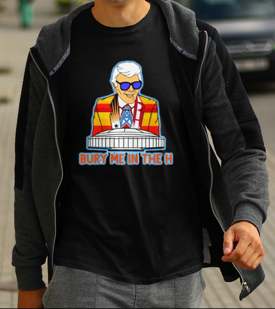 Muddy Marvin Bury Me In The H Iconic Colorful Figure With Houston Landmark T-Shirt