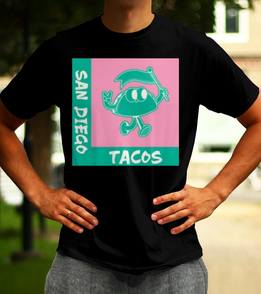 SAN DIEGO TACOS CARTOON FLAG T-Shirt