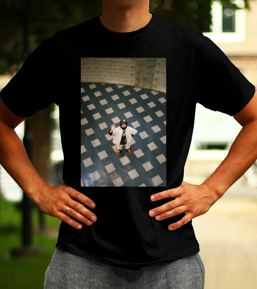 Macdemarcoshop Mac Photo Off White Checkered Floor Outfit Red Shoes T-Shirt