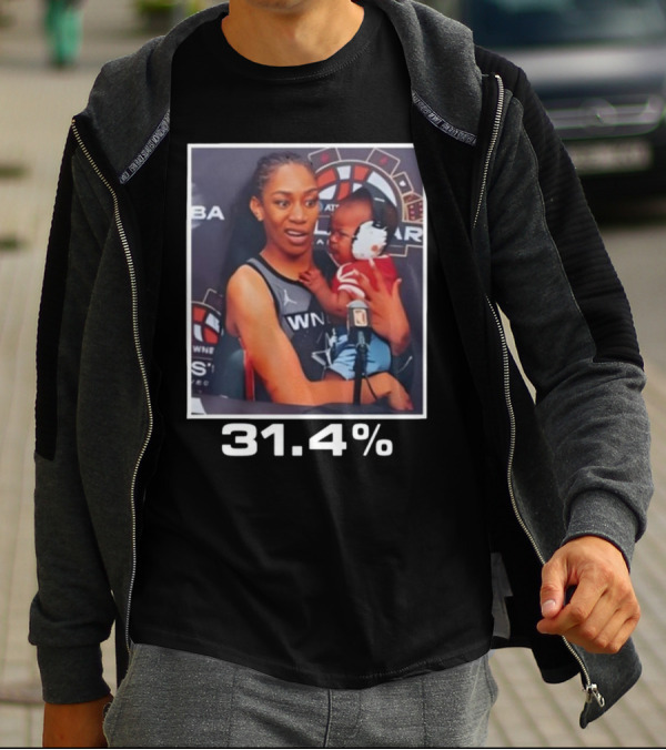 WNBA A’ja Wilson Holding Baby With 31.4% T-Shirt