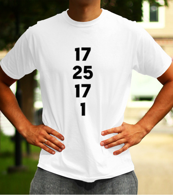 Back To Back 17 25 17 1 Championships Typography Numbers T-Shirt