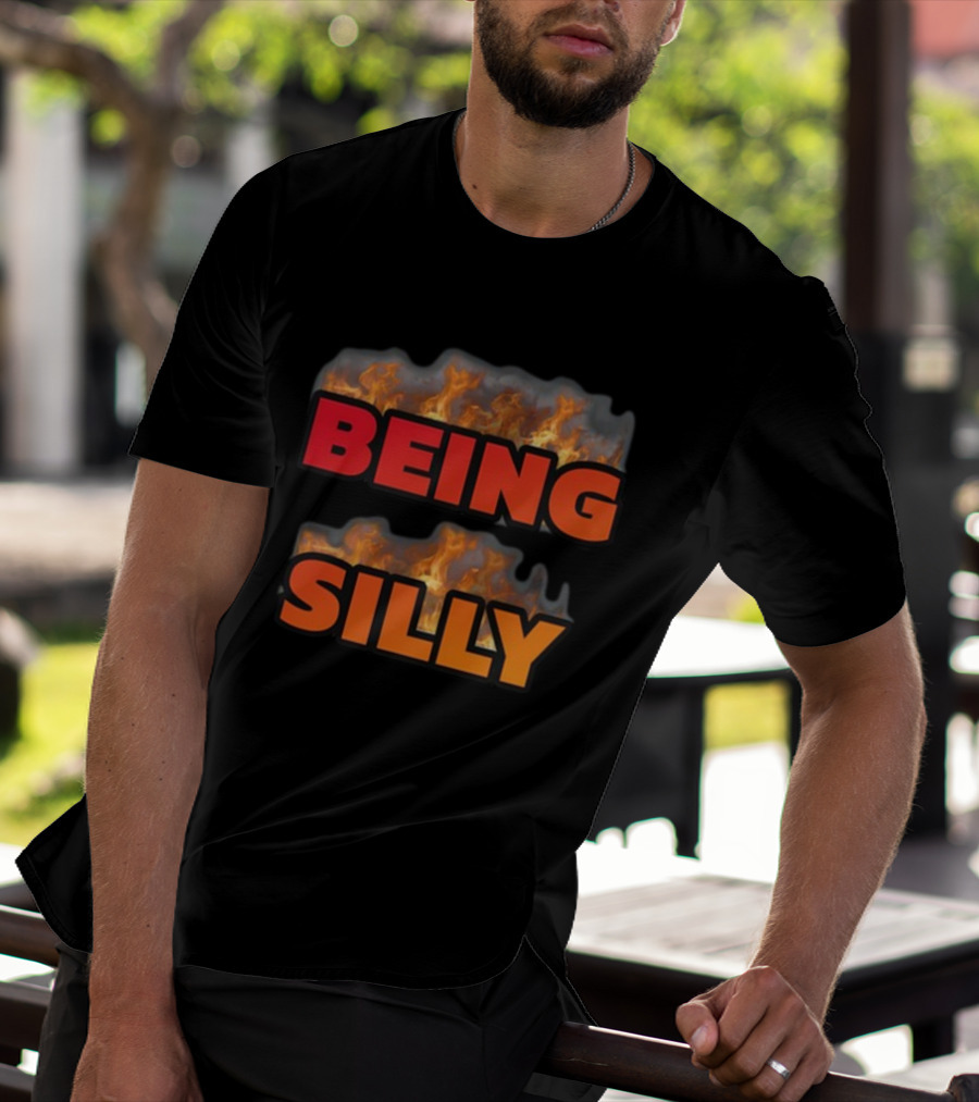 Being Silly With Flaming Text Background T-Shirt