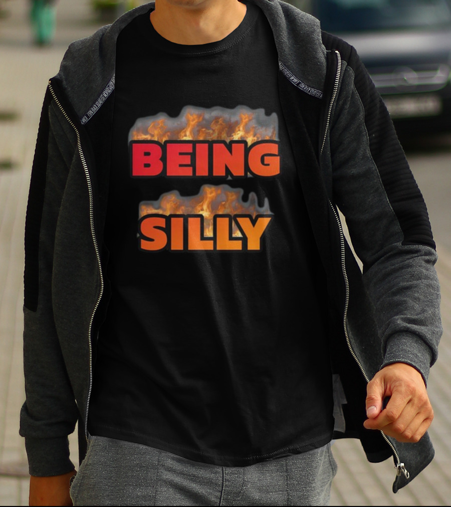 Being Silly With Flaming Text Background T-Shirt
