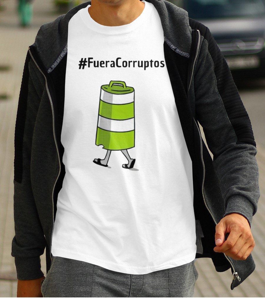 FueraCorruptos Paola Hurtado Walking Traffic Cone сartoon T-Shirt
