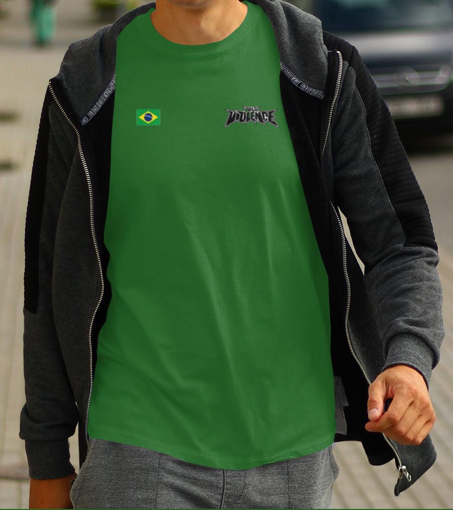 Full Violence Brazil Flag Jailton Almeida T-Shirt