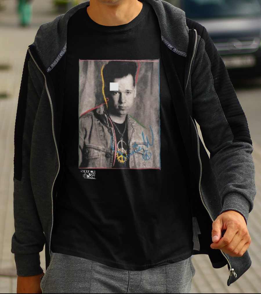 Nkotb Donnie Peace Sign Denim Jacket Vintage Style Photo T-Shirt