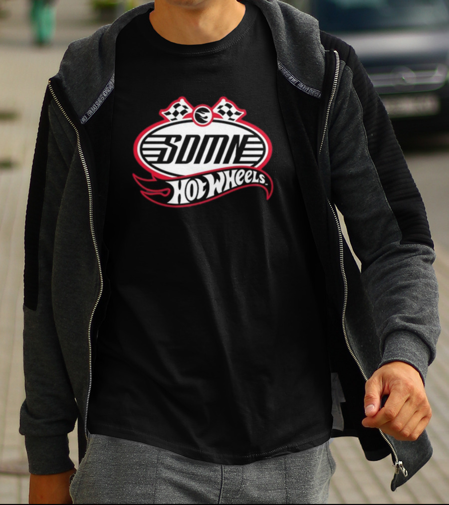 SDMN Racing Collaboration With Hot Wheels Checkered Flag T-Shirt