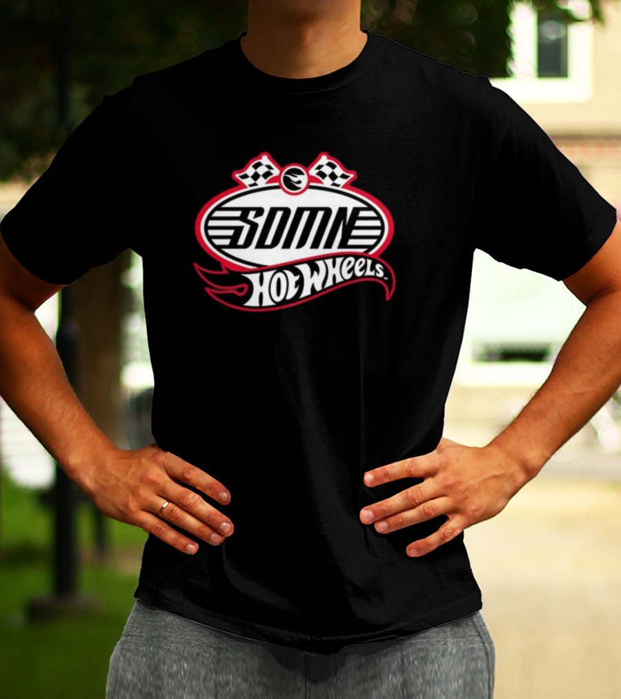 SDMN Racing Collaboration With Hot Wheels Checkered Flag T-Shirt