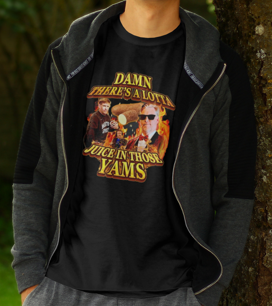 Damn There's A Lotta Juice In Those Yams Fire Yams Sunglasses Chef T-Shirt