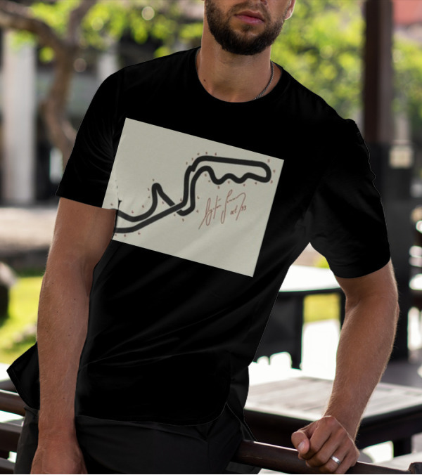 Ayrton Senna Hand-Drawn Suzuka GP 1993 Circuit Map Autograph T-Shirt