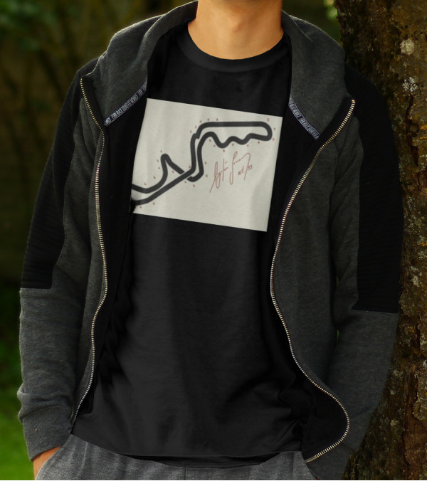 Ayrton Senna Hand-Drawn Suzuka GP 1993 Circuit Map Autograph T-Shirt