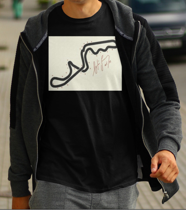 Ayrton Senna Hand-Drawn Suzuka GP 1993 Circuit Map Autograph T-Shirt
