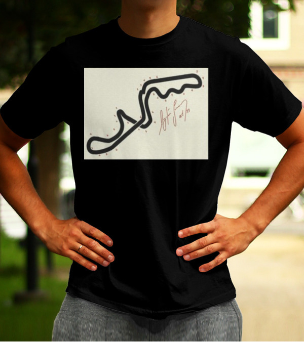 Ayrton Senna Hand-Drawn Suzuka GP 1993 Circuit Map Autograph T-Shirt