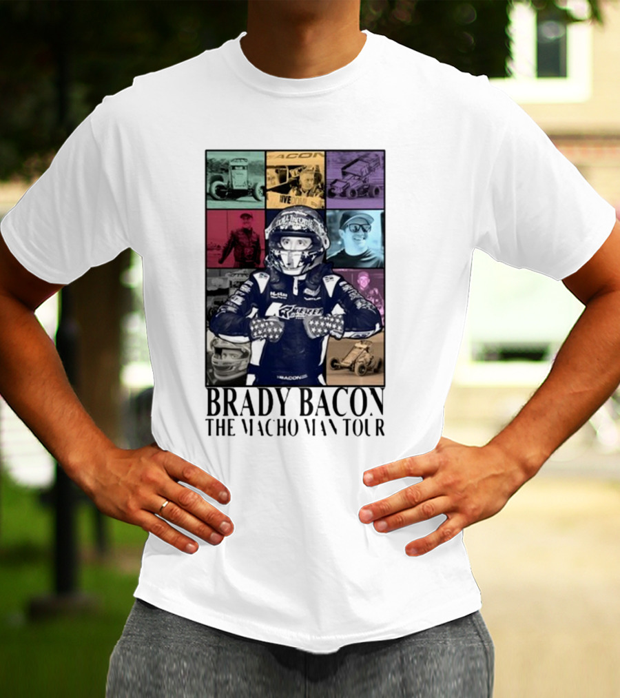 Brady Bacon Racing Iconography Collage The Macho Man Tour T-Shirt