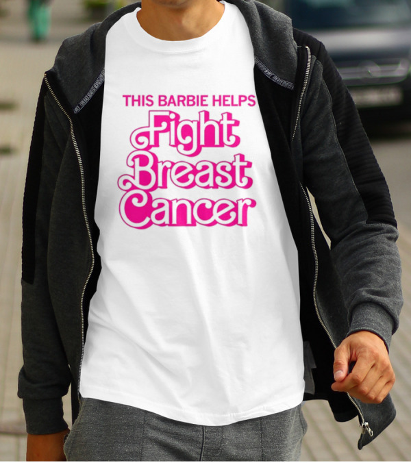 Raygunsite Barbie Breast Cancer Awareness Support T-Shirt