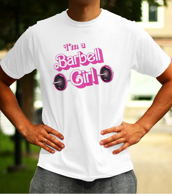 Papa Swolio I'm A Barbell Girl Pink Weightlifting T-Shirt