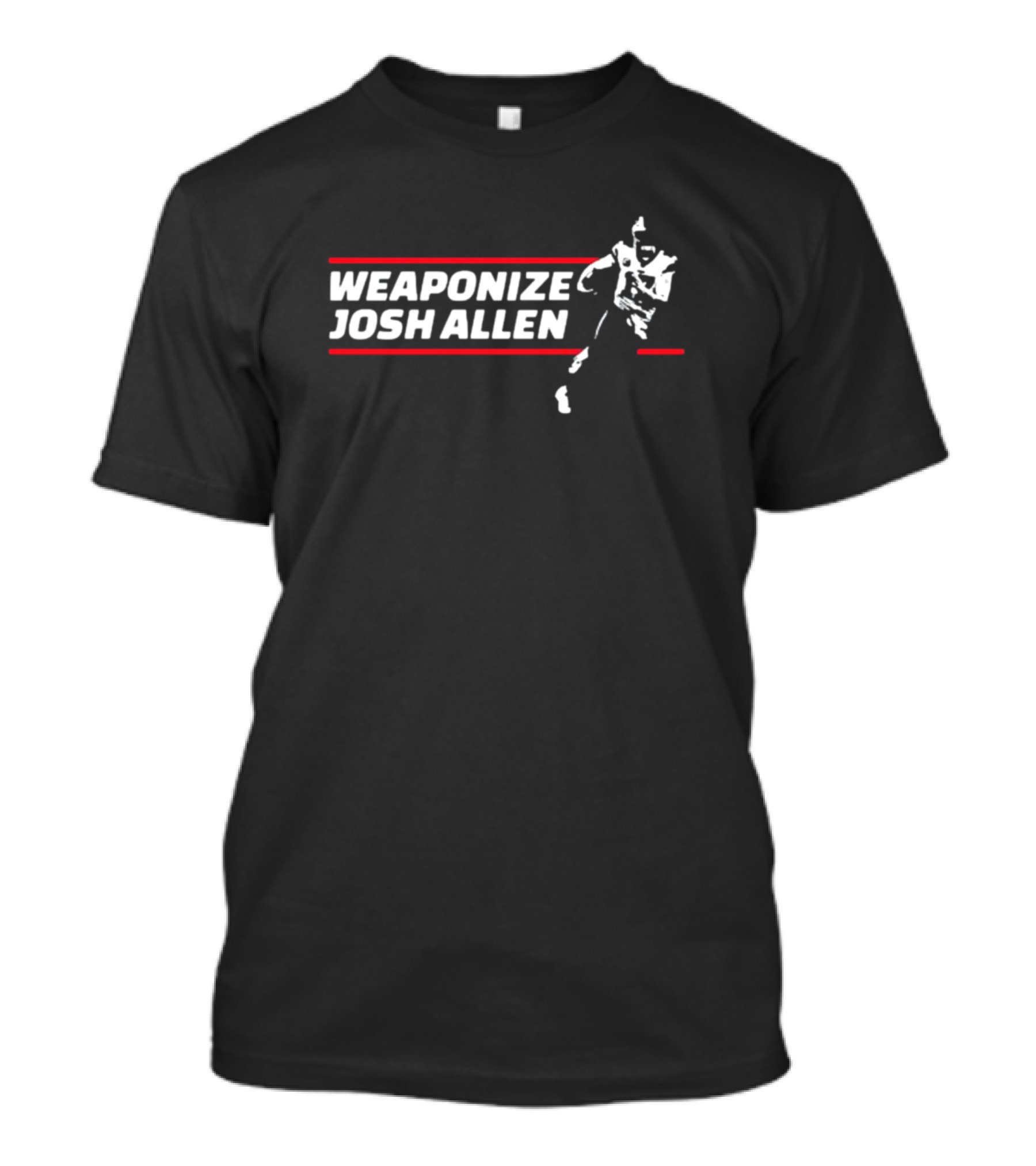 Weaponize Josh Allen Football Silhouette Sports Hype T-Shirt
