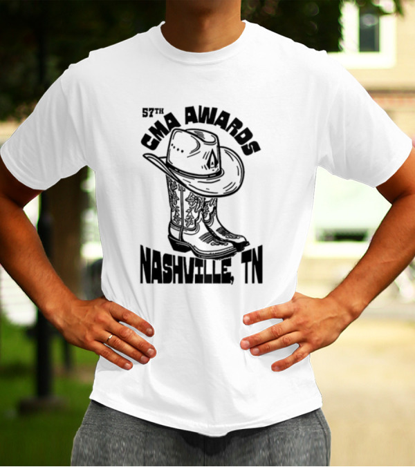 57th CMA Awards Nashville TN Cowboy Hat And Boots T-Shirt