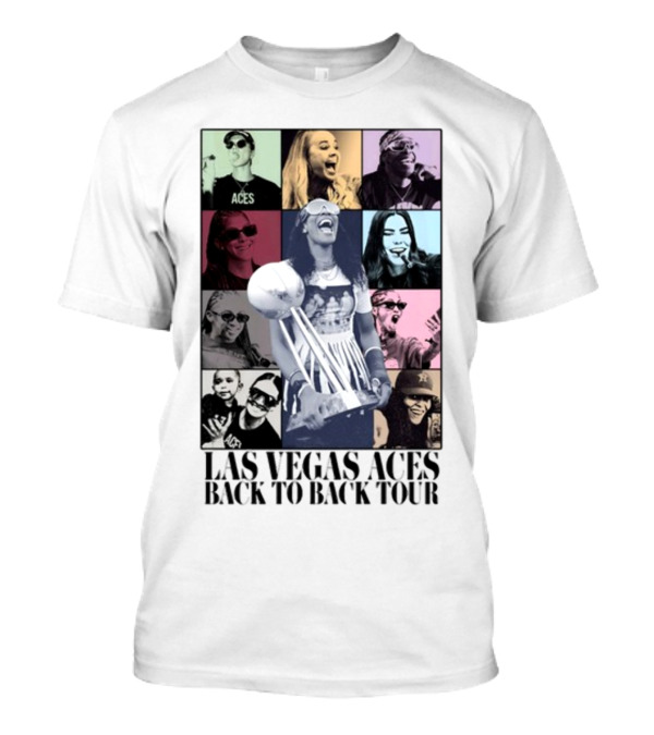 Las Vegas Aces Back To Back Tour Championship Celebration Montage T-Shirt