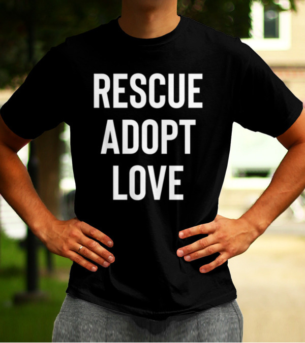 Shira Scott Rescue Adopt Love Black T-Shirt