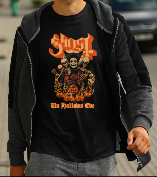 Ghost Papa Emeritus Iv Unhallows Eve Skeletons And Pumpkins T-Shirt