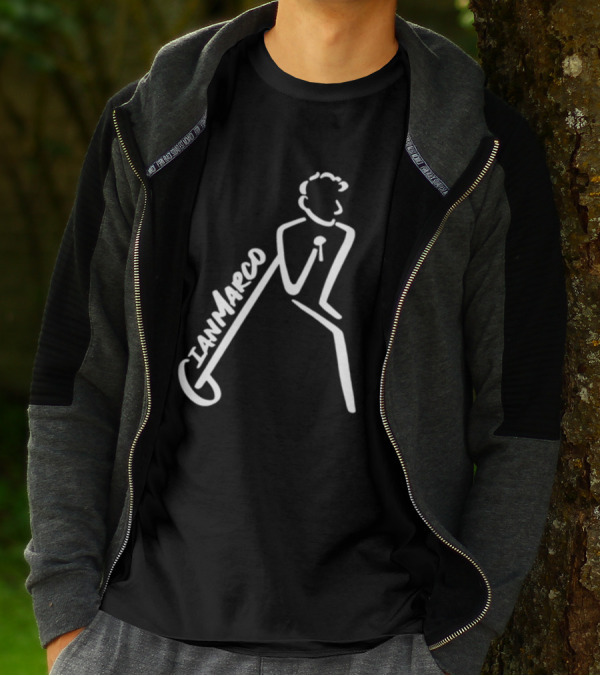 Gianmarco Leaning In GianMarco Microphone Icon Outline T-Shirt