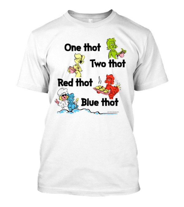 One Thot Two Thot Red Thot Blue Thot Characters Cooking Colorful Plates T-Shirt