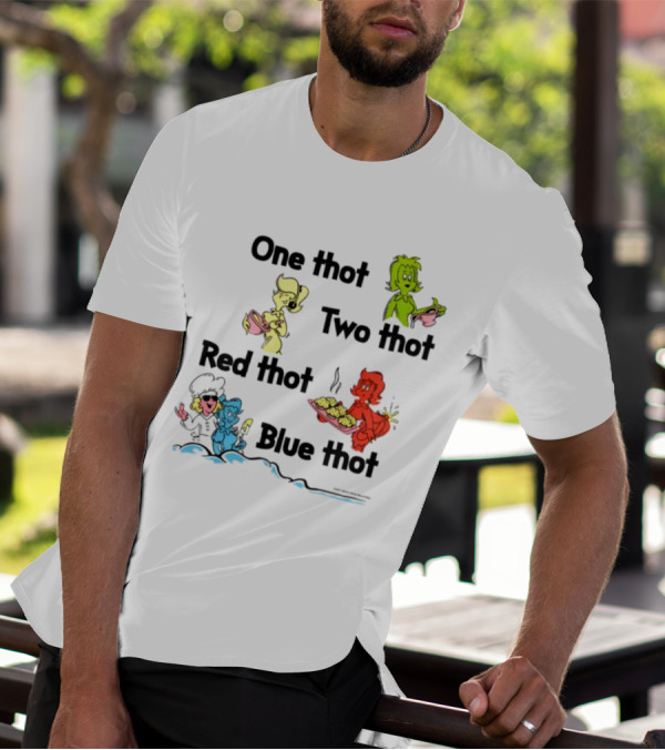 One Thot Two Thot Red Thot Blue Thot Characters Cooking Colorful Plates T-Shirt