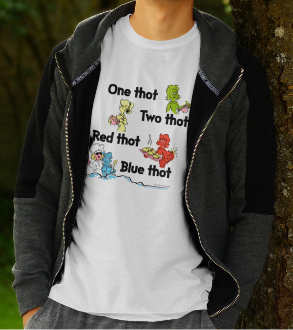 One Thot Two Thot Red Thot Blue Thot Characters Cooking Colorful Plates T-Shirt