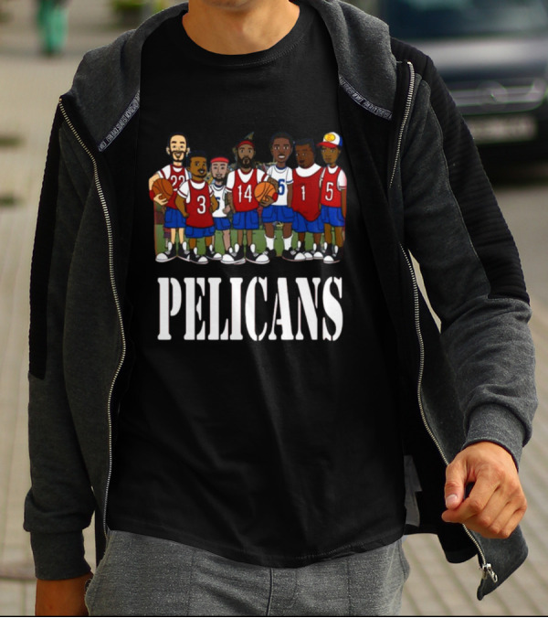 Recess X Pels Pelicans Basketball Cartoon Team T-Shirt
