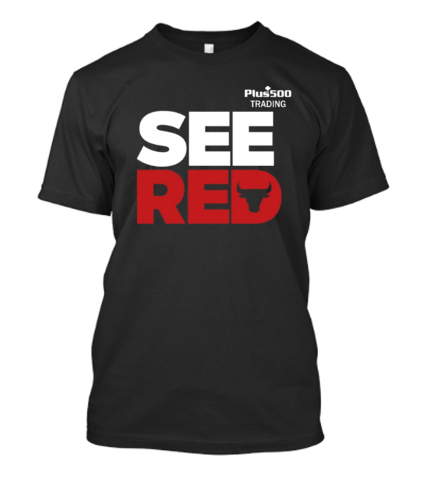 See Red Plus500 Trading Bull Icon T-Shirt