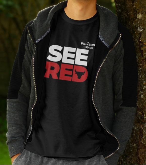 See Red Plus500 Trading Bull Icon T-Shirt