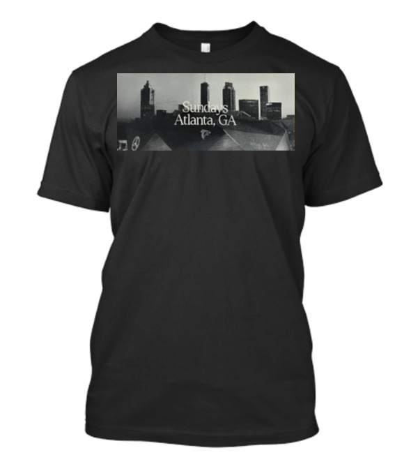 Sundays Atlanta GA Skyline With Football Stadium And Cityscape T-Shirt