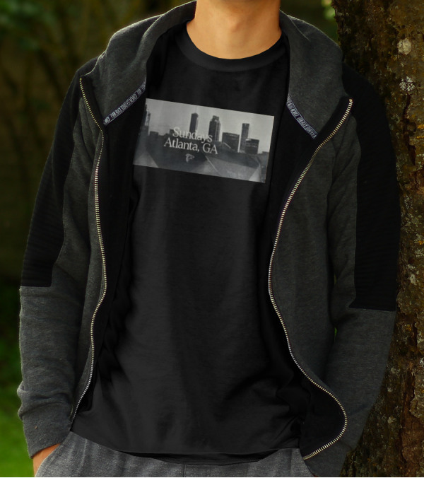 Sundays Atlanta GA Skyline With Football Stadium And Cityscape T-Shirt