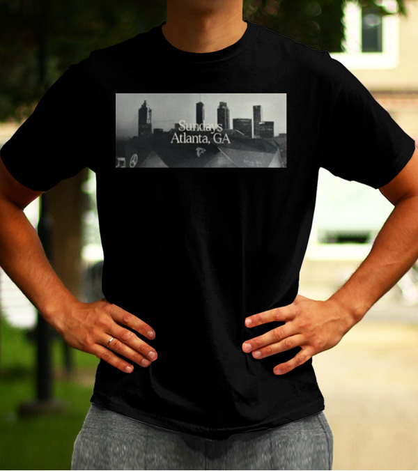 Sundays Atlanta GA Skyline With Football Stadium And Cityscape T-Shirt