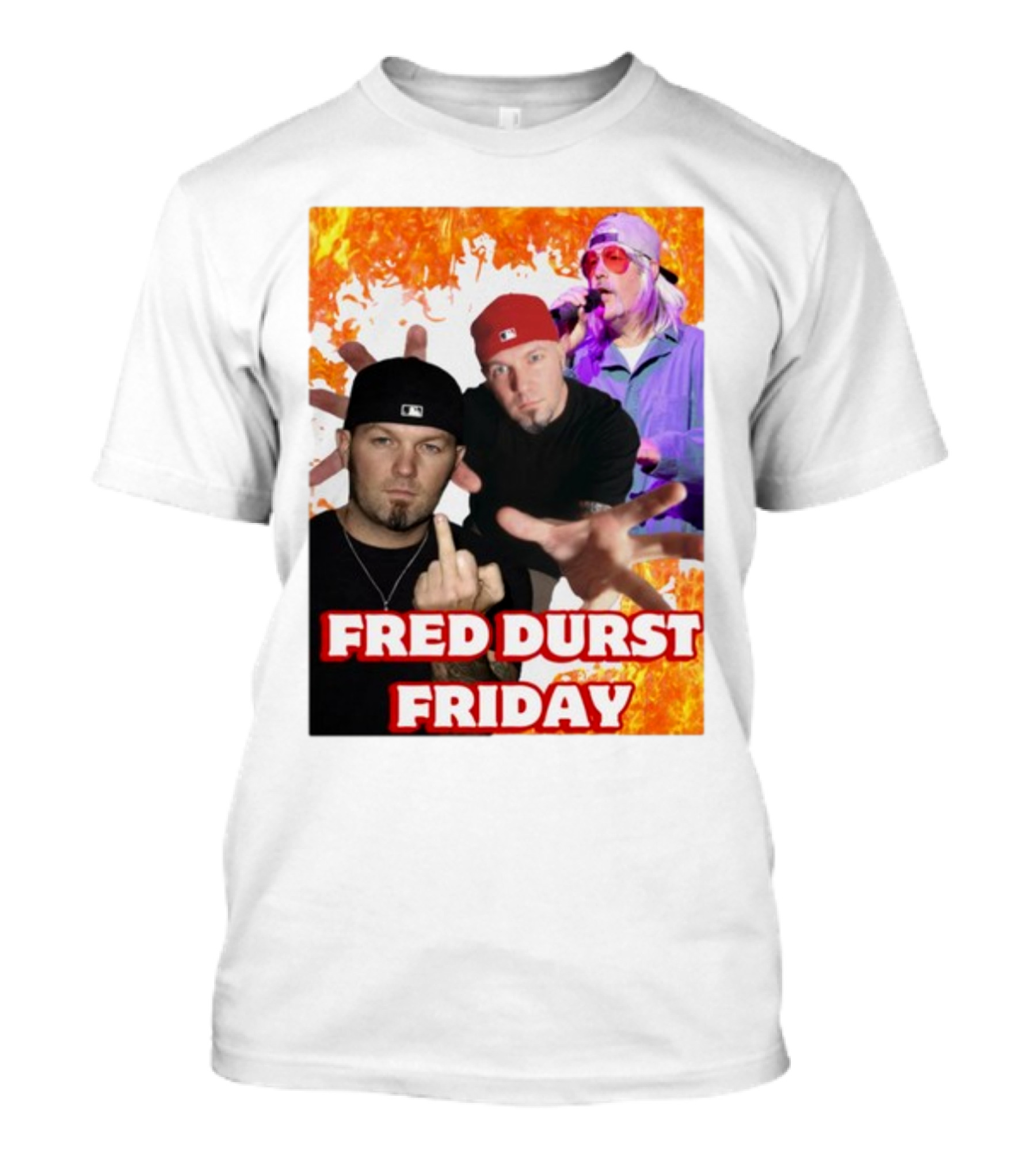 Fred Durst Friday Cringeytees Fire Background T-Shirt