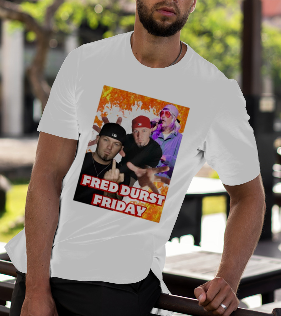 Fred Durst Friday Cringeytees Fire Background T-Shirt
